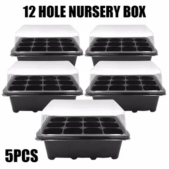 

12 Cells Garden Plant Pot Seeds Jardin Jardinage Macetas Plant Seed Grows Box Nursery Seedling Starter Garden Yard Tray Hole
