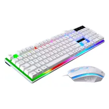 Игровой светящийся проводной USB мышь и клавиатура костюм с радужной подсветкой светодиодный подсветка эргономичная механическая клавиатура игровая мышь