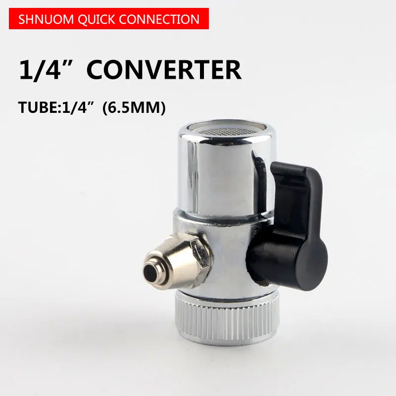 Interruptor desviador de válvula de corte único de tubo de aleación de 1/4 , divisor de agua de 6,5 MM, grifo de conversión, accesorios de entrada de agua, nueva herramienta de cocina