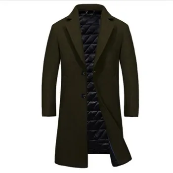 

Top Quality Wool Blends Men Jacket Coat Brand 2017 Parka Autumn Winter Overcoats Male Warm Long Outerwear Cashmere Jacket 3XL
