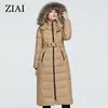 ZIAI 2022 nouveau hiver femmes manteau long chaud mode vêtements raton laveur naturel fourrure col gratuit ceinture détachable chapeau ZR-8716 ► Photo 2/6