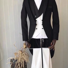 Изготовленный на заказ мужской легкий 3 шт свадебный костюм жениха с брюками Slim Fit мужской смокинг костюм для свадьбы выпускного вечера Лучший мужской костюм