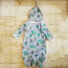 Новые брендовые Детские халаты для мальчиков и девочек, повседневные хлопковые комплекты из 2 предметов с длинными рукавами и принтом кактуса, Лидер продаж года
