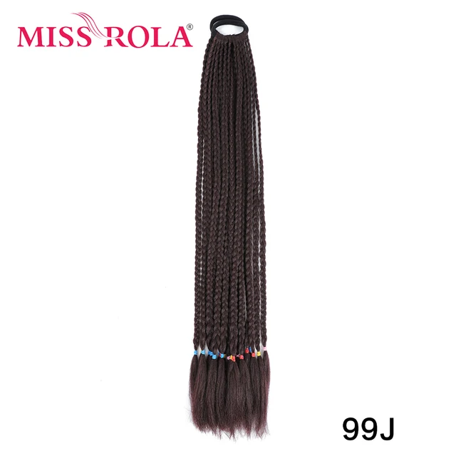Synthetic Chignon Hair 60cm Hair Color Gradient Dirty Braided Ponytail Women Elastic Hair Rubber Band Hair Accessories Headband 99J