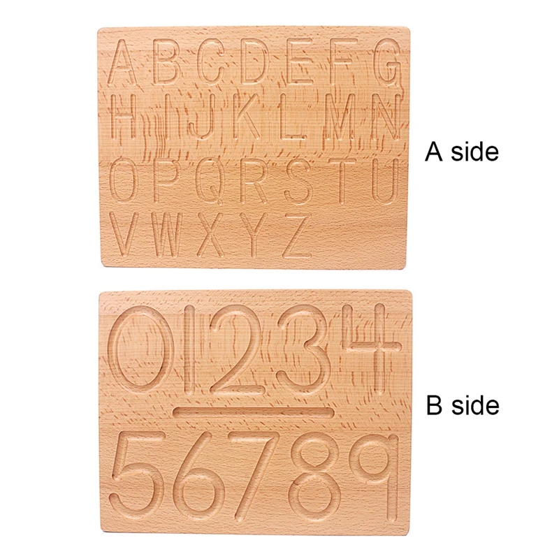 Montessori English Aphabet Uppercase & Lowercase Letters Board Digitals Number 0-9 Writing Training Toys for Students Preschool 3
