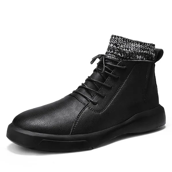 CYYTL/Коллекция года; Лидер продаж; мужские Ботинки martin; кожаные зимние теплые ботильоны; Уличная обувь; botas hombre; мужские кроссовки; Zapatos De Hombre - Цвет: Lace-up Black
