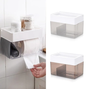 

HOT SALE Tissue Box Toilet Bathroom Waterproof Draw Roll Tube Paper Garbage Bags Wall Suction Storage Rack Tray Storage Phone Ho