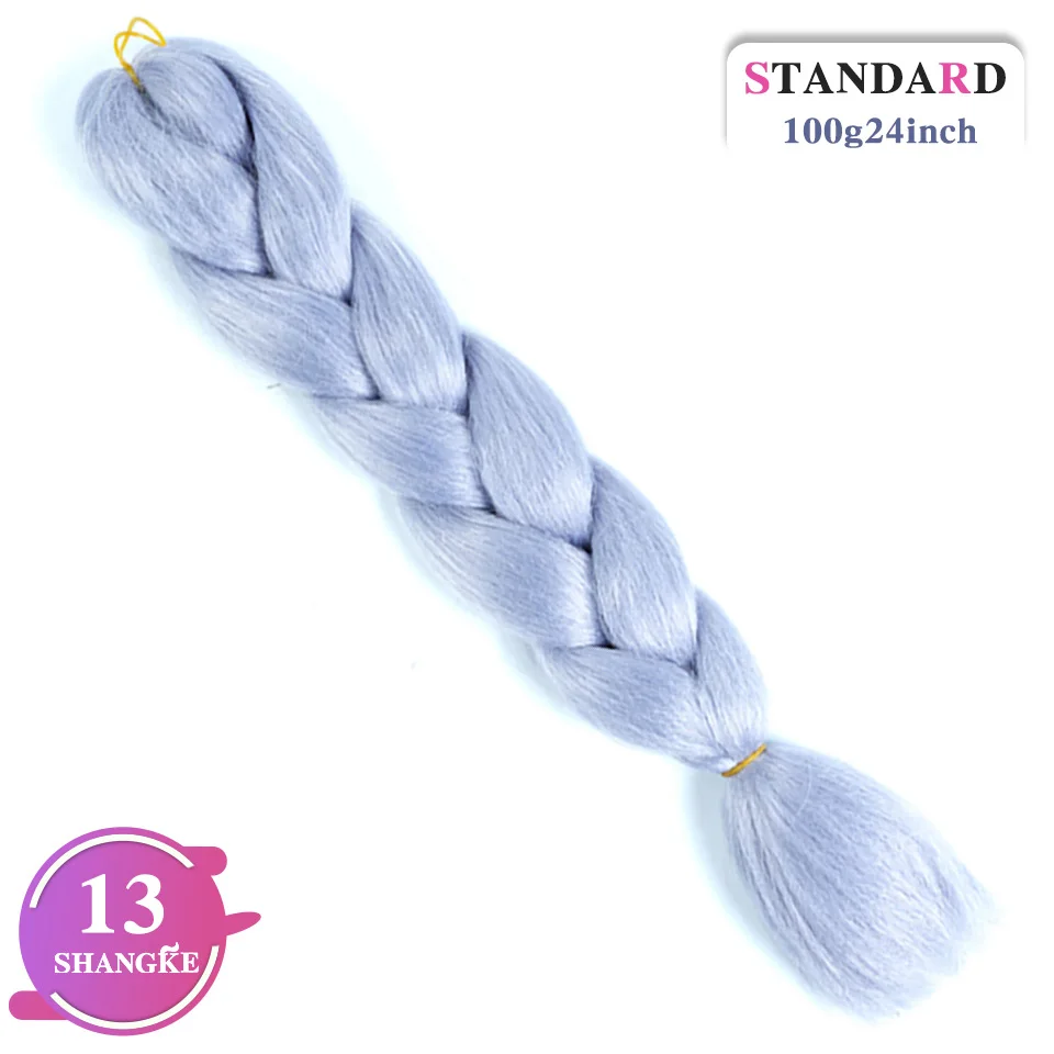 AILIADE, 24 дюйма, синтетические вязанные волосы для наращивания, огромные косички, фиолетовый, розовый, синий, смешанный цвет, плетение волос - Цвет: BR01-13