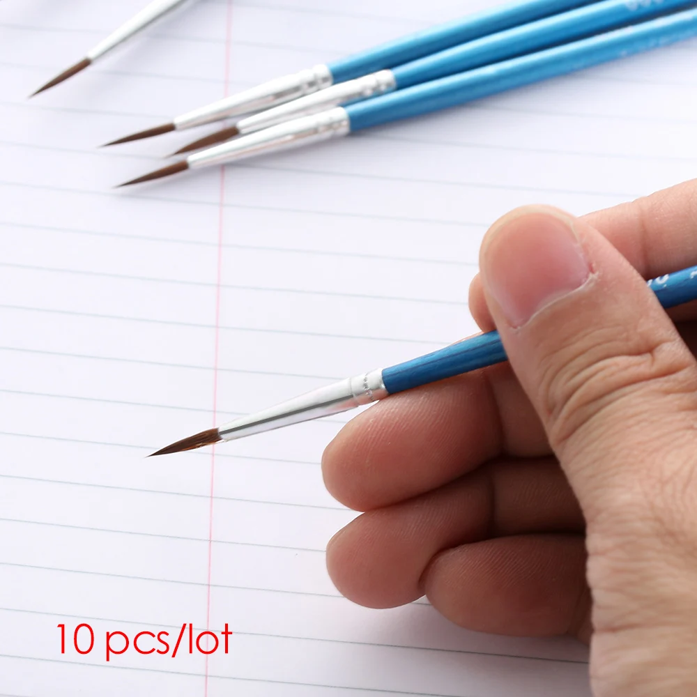 

10 Pcs/lot Line Drawing Pen Point Tip Pastry Baking Tools Nylon Fiber Hair Artist Watercolor Paint Brush Fondant Cake Decorating