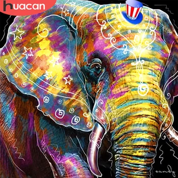 

HUACAN 5D Diamond Painting Elephant Full Drill Diamond Art Embroidery Animal Mosaic Home Decoration