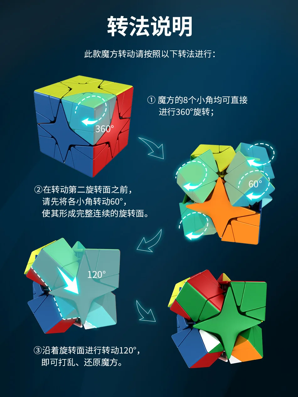 Moyu Meilong Northern Star Polaris Cube Cubo Magico черная обучающая игрушка-головоломка