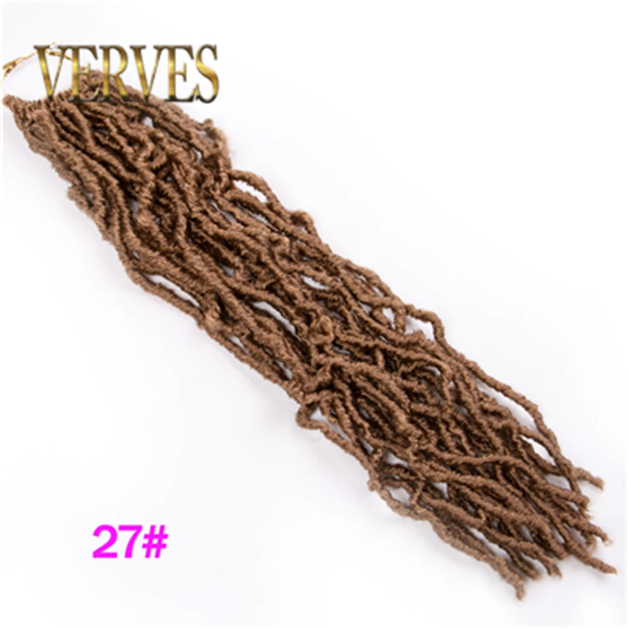 #27 VERVES искусственные локоны в стиле Crochet плетеные волосы 16 дюймов 20 корней/упаковка, афро Локи твист Омбре синтетические плетеные волосы для наращивания блонд черный - Цвет: #27