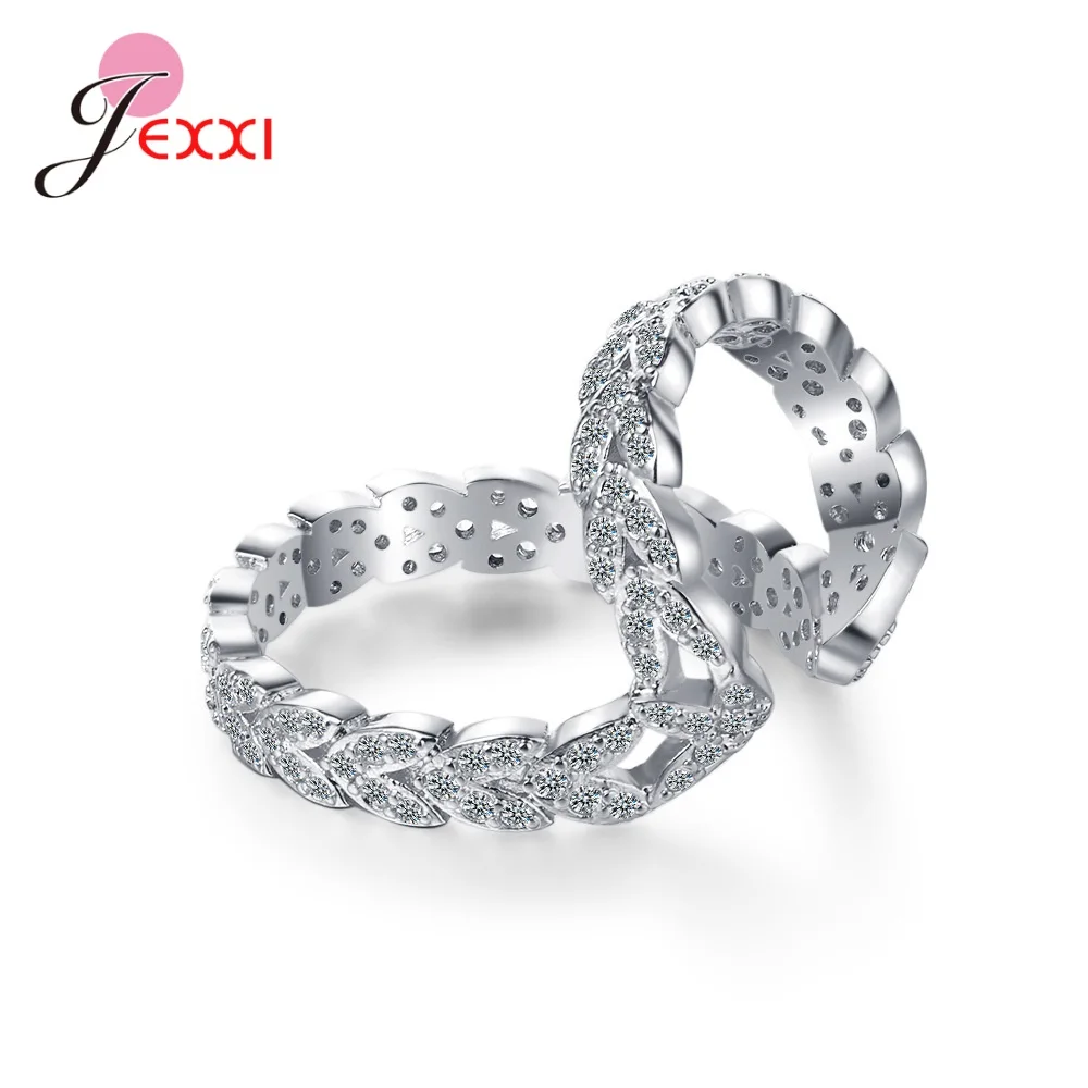 925 sterling silver wedding engagement rings for women girls cz cubic zirconia luxury jewelry wholesale 1PC No- Pierced Leaf Earring Clips For Women Girls 925 Sterling Silver Needle Shiny Cubic Zirconia Crystal Earrings Wholesale