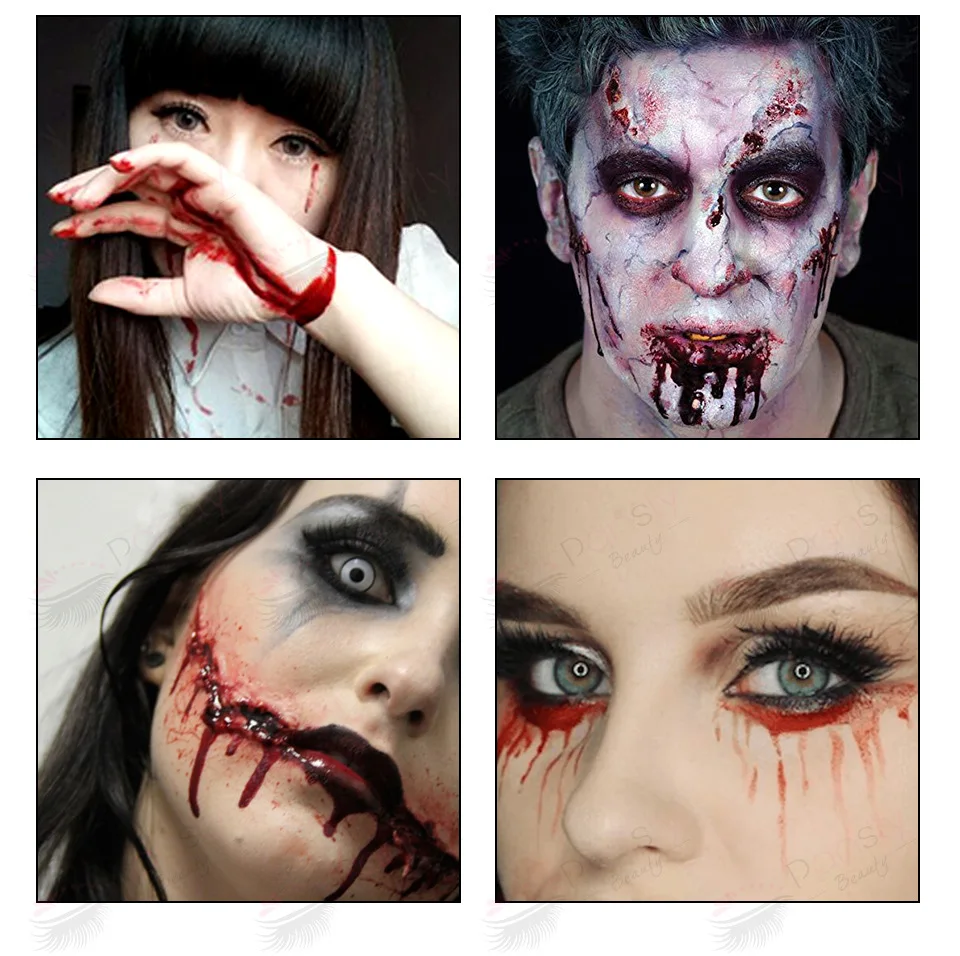 

New Halloween Makeup Ultra-realistic Fake Blood Face Body Paint Wounds Scars Bruises Cosplay Party Vampire Decorations Supply