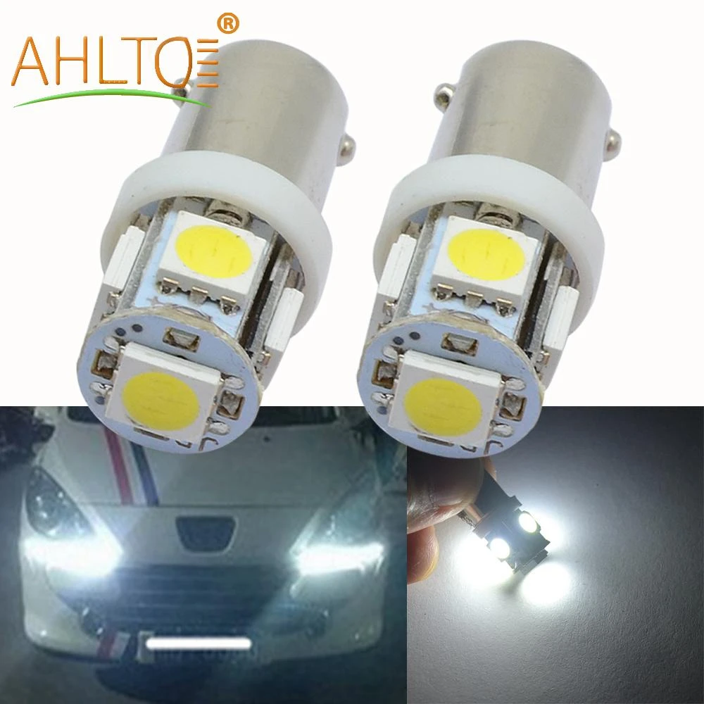 

2Pcs/lot Car Clearance Signal Light Ba9s 5Smd 5050 T4W Marker Auto Multi-Colors Tower Tail Light Wedge Lamp DC 12V Car Brake Led