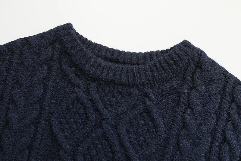 [EAM] Striped Big Size Knitting Sweater Loose Fit