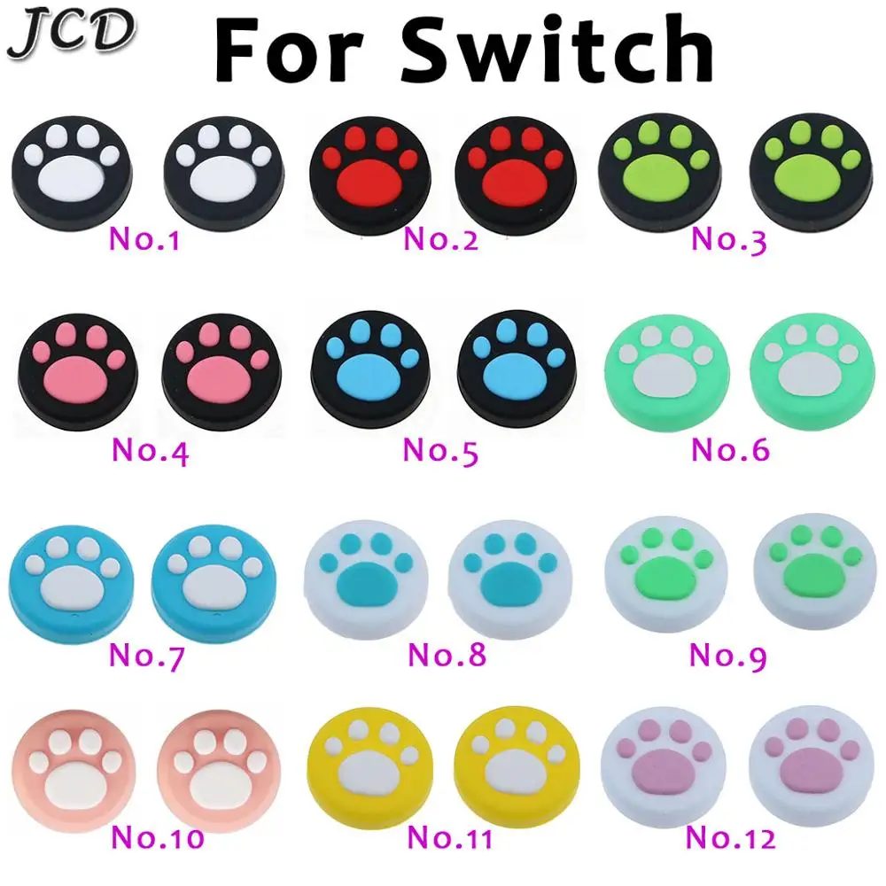 

JCD 2pcs Cat Paw Claw Silicone Thumb Grips Cover for Switch NS Joy Con Analog Stick Caps Skin for JoyCon Joystick Grip