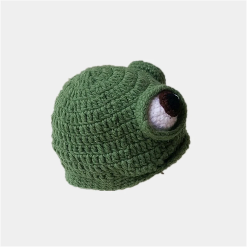 New children's hat cartoon animal frog hat autumn and winter wool woven children's wear baby hat cosplay costume anime
