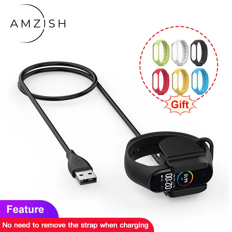 Amzish 0 3 M разборное зарядное устройство для Xiaomi Mi Band 4 USB кабель Зарядка MiBand NFC