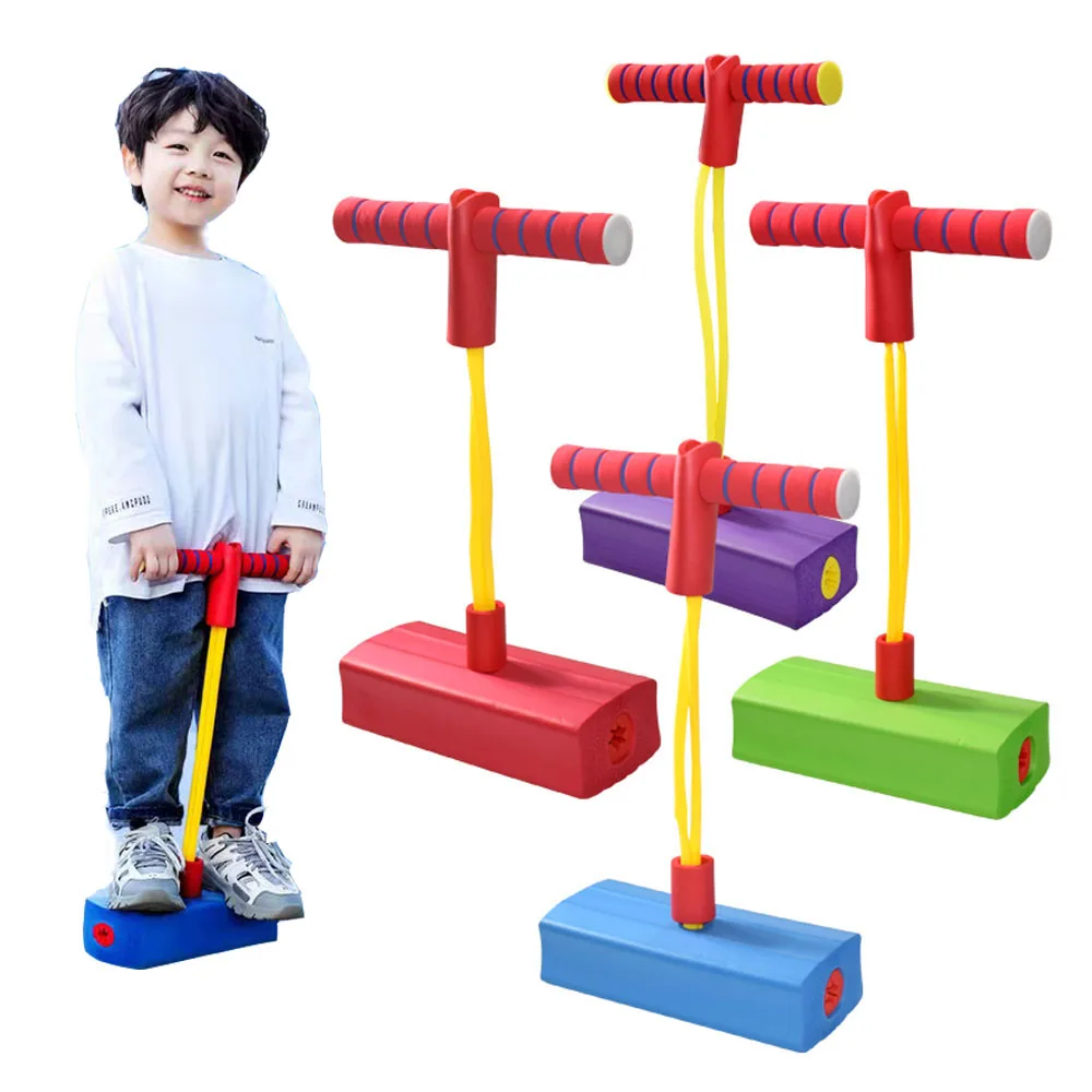 Kids Sports Games Toys Foam Pogo Stick Jumper Indoor Outdoor Fun Fitness Equipment Improve Bounce Sensory Toys for Boy Girl Gift