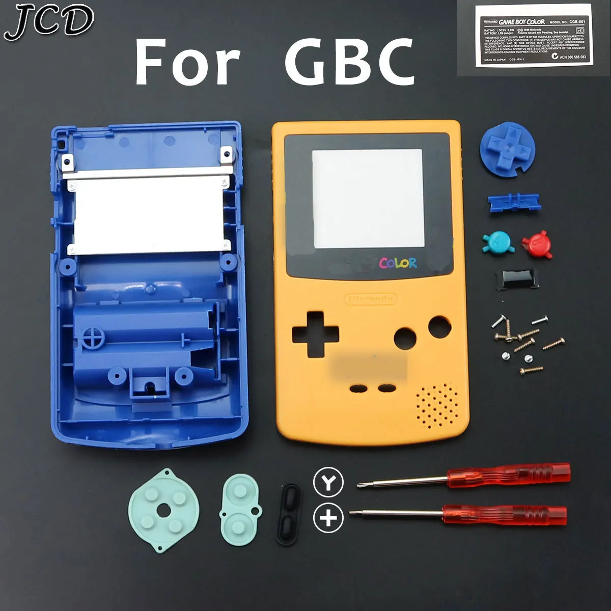 JCD для GBC Ограниченная серия желтого синего корпуса чехол Сменный Чехол Gameboy цвет