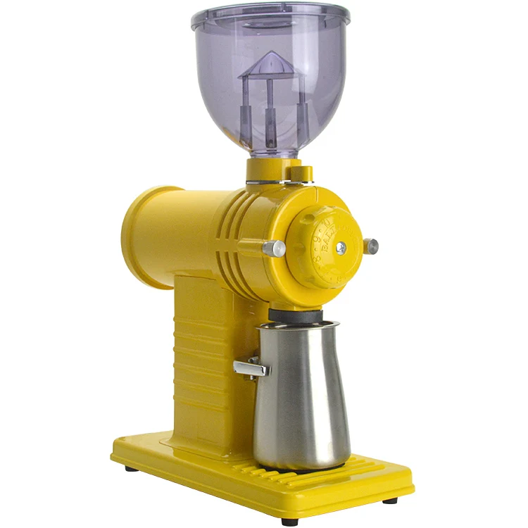 220 В электрическая кофемолка с плоским колесом, шлифовальная машина, кофемолка, супертвердая зубная фреза ghost, кофемолка, 10 ступеней - Цвет: Цвет: желтый