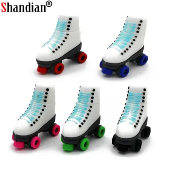 

SHANDIAN New Ice Skates Pen Drive USB flash Drives Genuine pendrive 4GB 8GB 16GB 32GB 64GB Roller Skates Shoes USB Flash Disk
