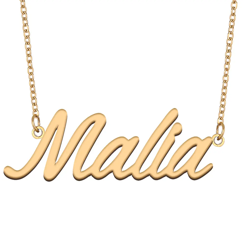 

Malia Name Necklace for Women Personalized Stainless Steel Jewelry Gold Plated Nameplate Pendant Femme Mothers Girlfriend Gift