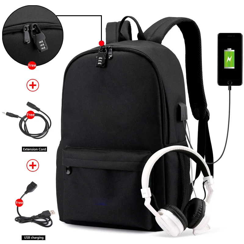 

Canvas Luminous Waterproof Anti-theft Laptop DJ Backpack for Teenager Boys Girls Student School Backpack Men Women bag