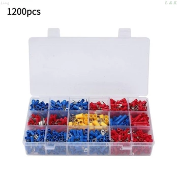 

1200 Pcs/Set 18 Types Red/Blue/Yellow Crimp Terminals Assortment Lugs Cable Wire Connector For Automobile Application