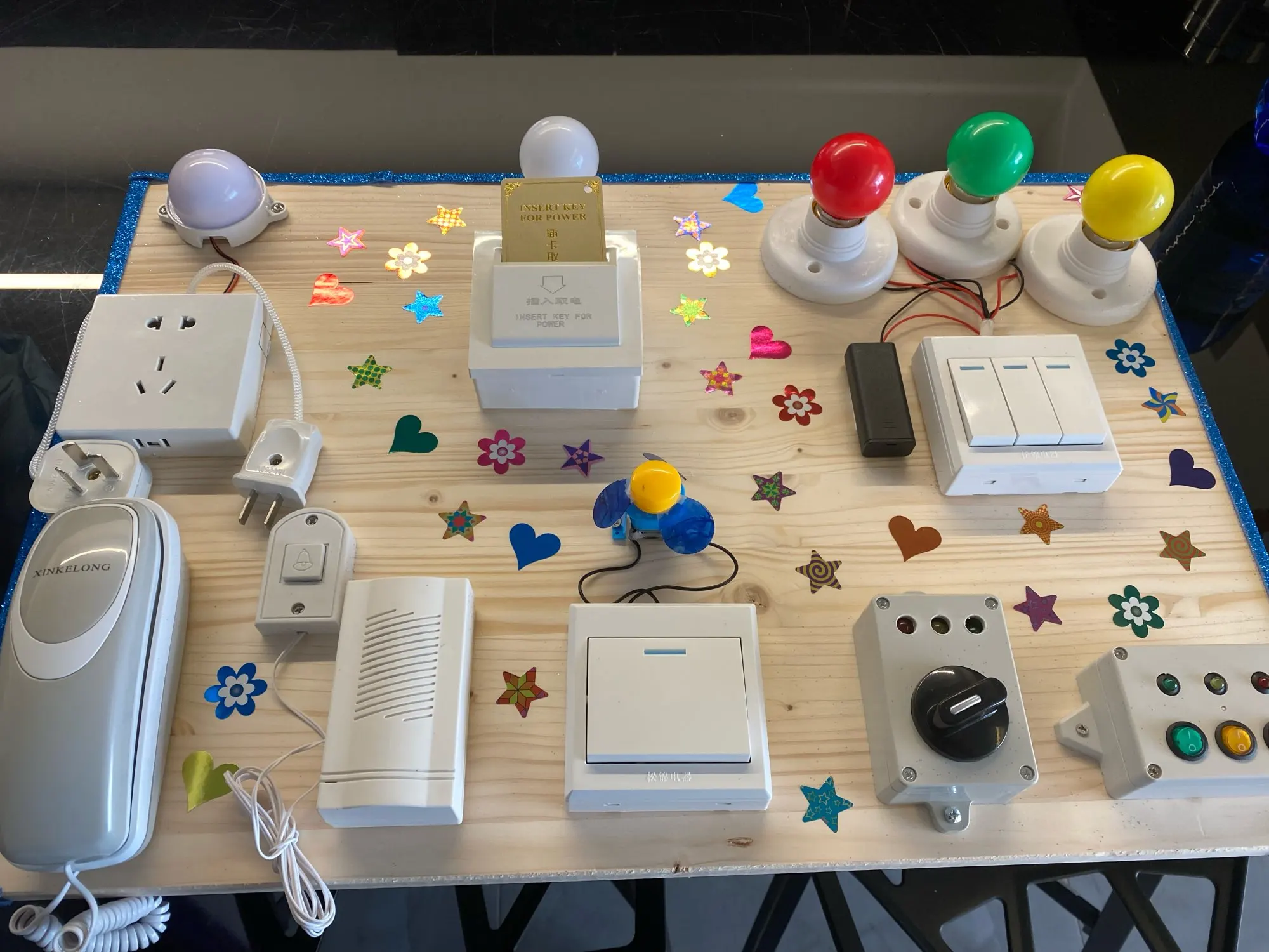 Electrical Socket LED Light Busy Board DIY Toys Educational Sensory Accessories Games Montessori Activity Materials | Игрушки и хобби