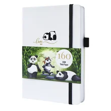 

BUKE Panda Bullet Planner Dot Grid Notebook Journal and Drawing Sketcbook - PU Leather, 160gsm Thick Paper