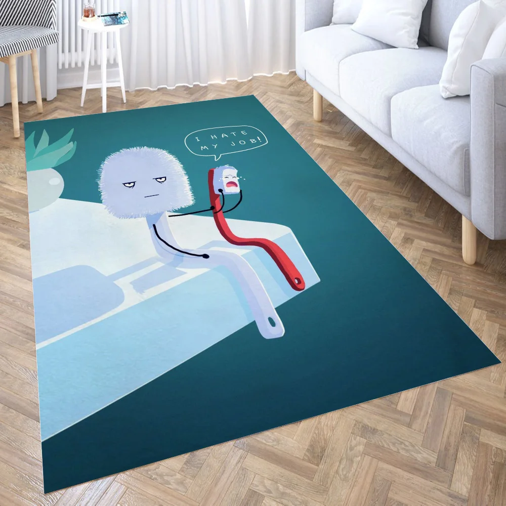 I hate my job Carpet for Living Room 3D Anime Cartoon Rug Gamer Teen Bedside Lounge Kids Children Floor Mats | Дом и сад