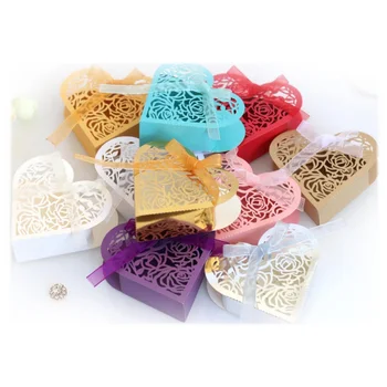 

50Pcs Hollow Heart Candy Box European Romantic Gift Box