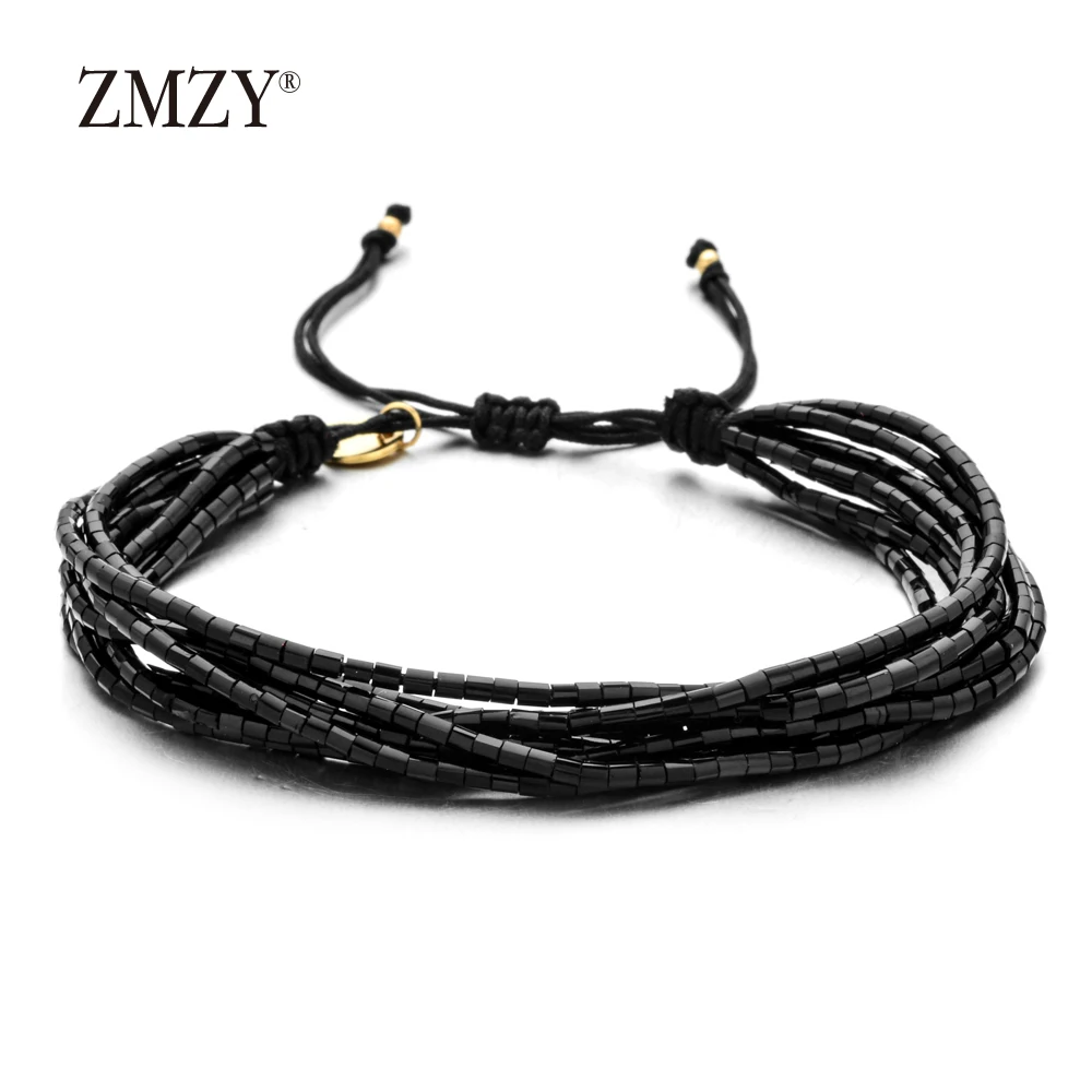ZMZY дружба Boho массивные браслеты для женщин стеклянные хрустальные бусины ювелирное изделие, браслет с кисточкой женский браслет MIYUKI Femme