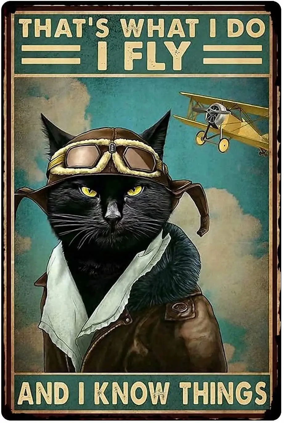 

Flying Dream Funng Metal Signs Black Cat That's What I Do I Fly Classic Plaque Club Bar Cafe Living Room Garage Art Wall Decor