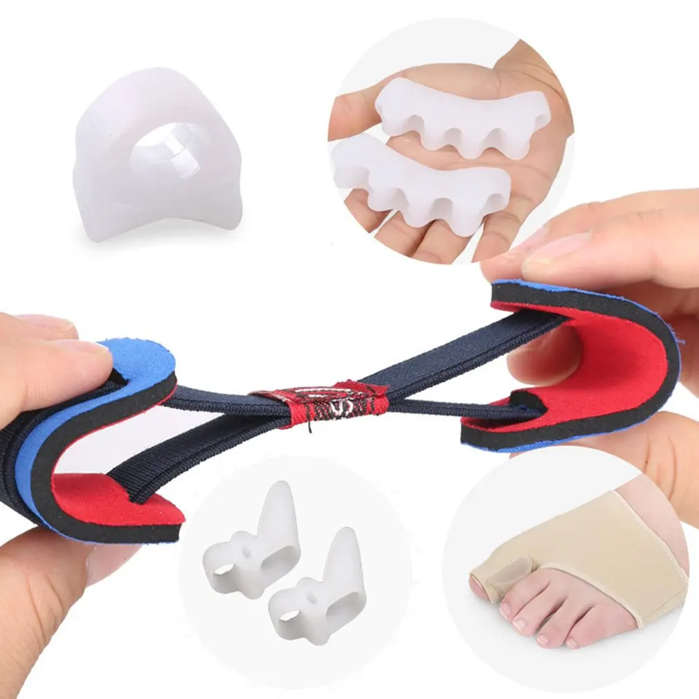 5PCS SET Silicone Toe Separator Stretchy Thumb Valgus Corretcor Dual Toe Protector Foot Care Tool Universal 5