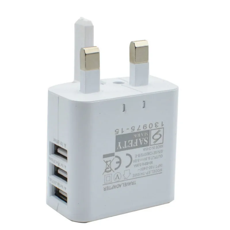 Мобильный телефон USB зарядное устройство UK Plug быстрое зарядное устройство для Iphone samsung S8 huawei mate 20 Xiaomi USB дорожное настенное зарядное устройство 3 A порты 5V 3A
