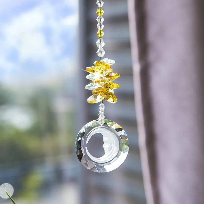 H &amp D хрустальные круглые лунные призмы в форме капли Suncatcher Радужный создатель