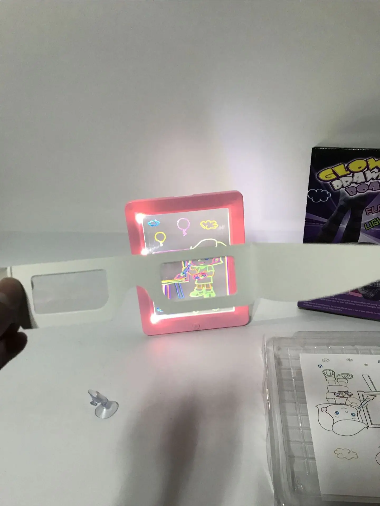 Desenhar com Luz dos Desenhos Placa de Escrita Magia Desenho Placa Brinquedos Animados Faça Você Mesmo Led Estéreo Transparente Luminosa Crianças 3d 7 luz dos desenhos animados diy led estéreo