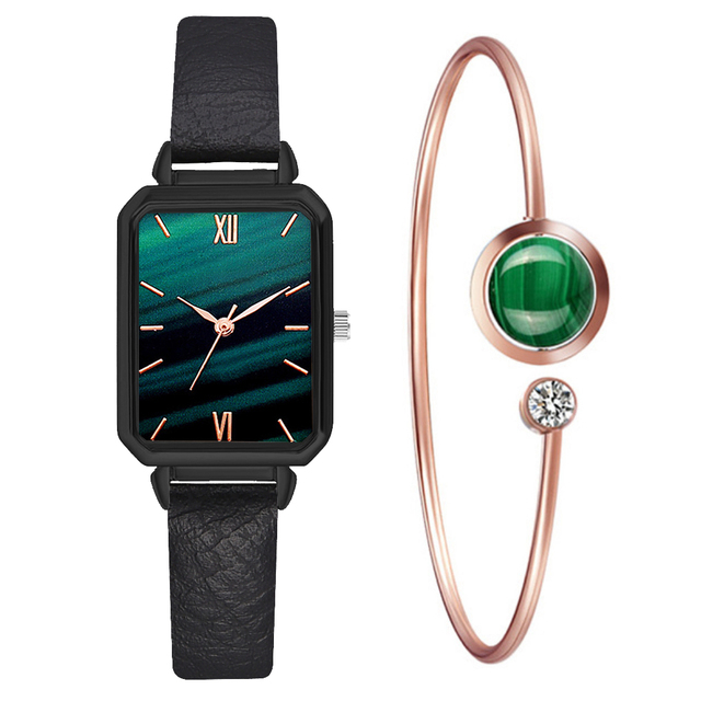 Watch For Women Casual Leather Belt Watches Simple Ladies Rectangle Pink Quartz Clock Dress Wristwatches Zegarek Damski