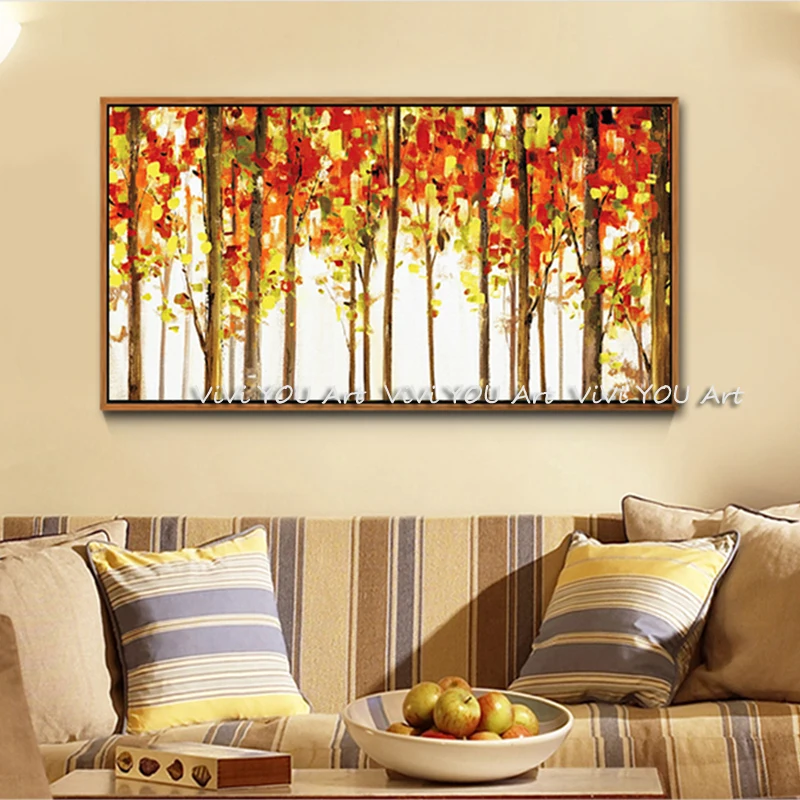 Red-maple-Forest-Tree-Landscape-Oil-Painting-On-Canvas-Modern-Home-Decoration-Wall-Art-Pictures-For (2)