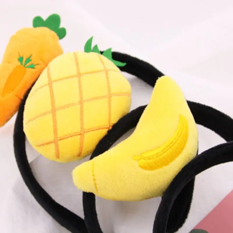 Kids Fruit Series Plush Cloth Wrapped Headband Colorful Cute 3D Cartoon Watermelon Strawberry Toy Decor Hair Hoop Sweet Headwear hair clips for fine hair