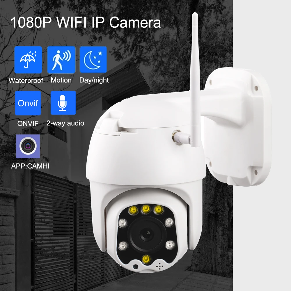 

1080P WIFI IP Camera 2MP PTZ Outdoor Speed Dome 5X Optical Zoom Pan Tilt Security Camera Two Way Audio Motion Detection