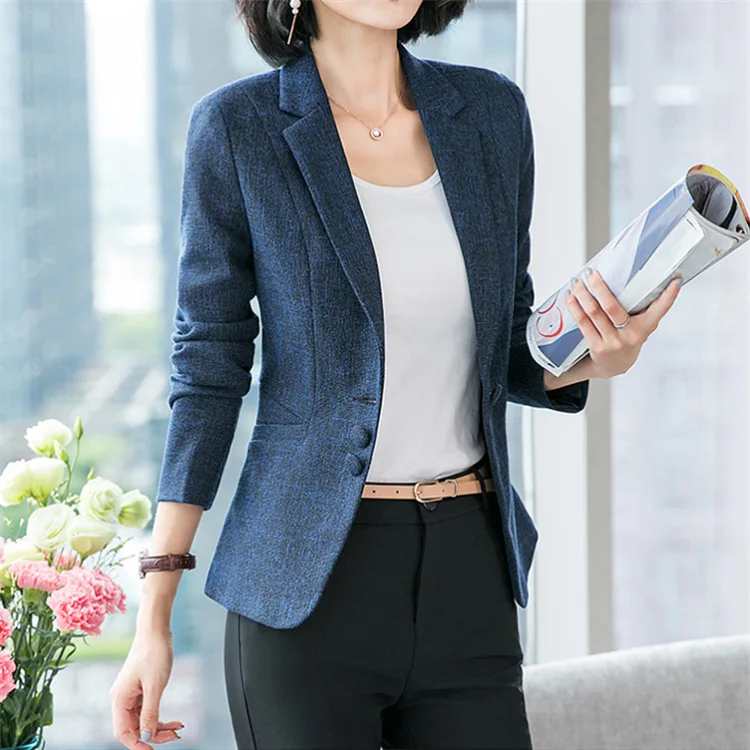 Spring And Autumn New Style Korean-style Short Slim Fit Small Suit Women's Versatile Graceful Long Sleeve Wear Jacket