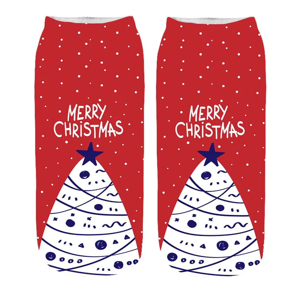 Модные зимние носки женские удобные модные унисекс рождественские Веселая 3D-печать повседневные носки милые укороченные носки Y806 - Цвет: N