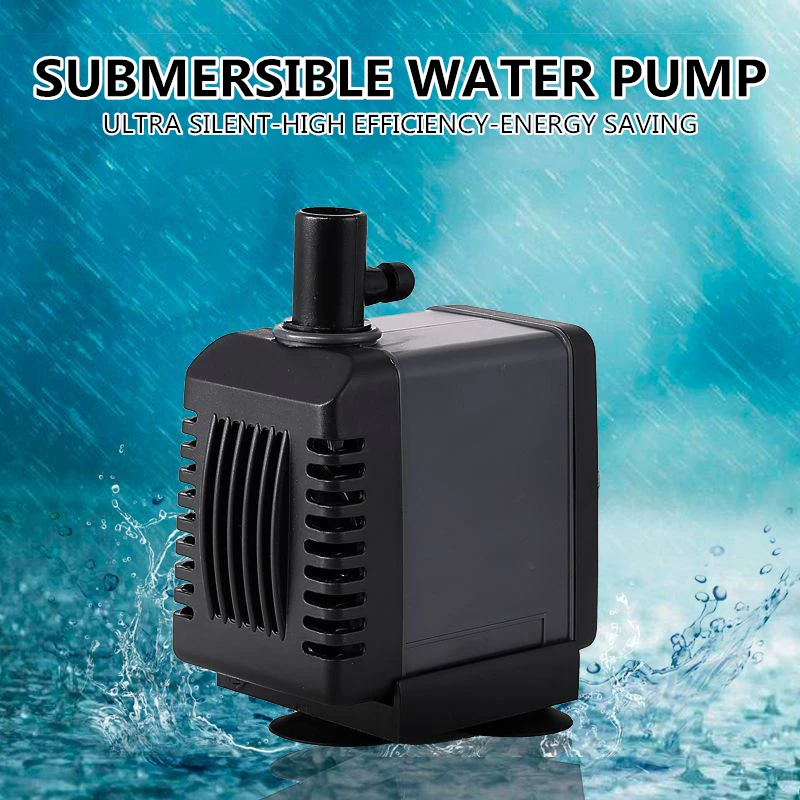 Submersible Water Pumps For Aquarium Fish Tank Garden Fountain Hydroponics Pond Pump Filter Adjustable Flow Rate 1200L/H | Дом и сад