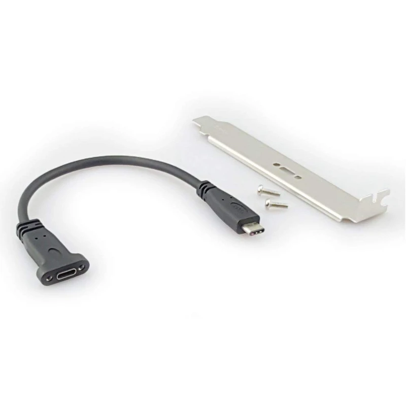 USB C 3 1 Тип папа к женскому Удлинительный кабель с винт крепления панели|Кабели для