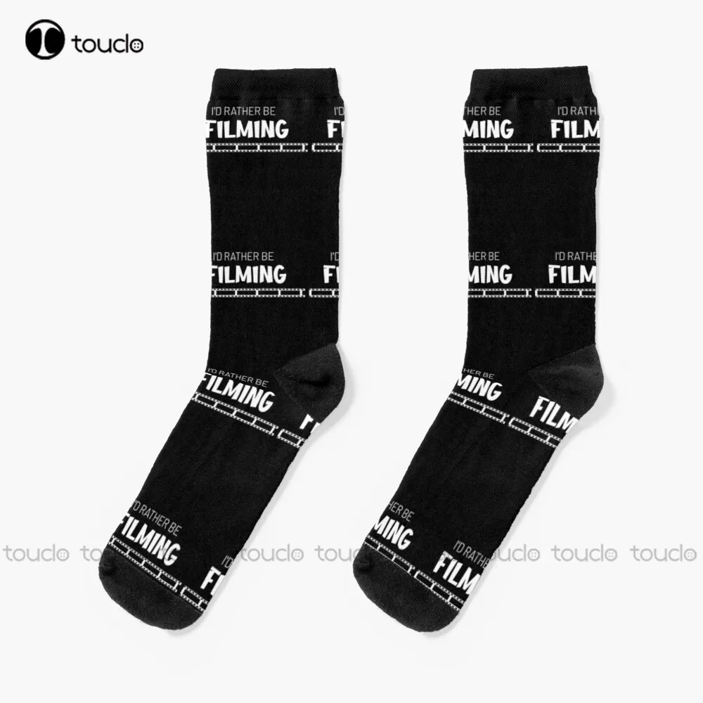 

I'D Rather Be Filming Essential T-Shirt Socks Woman Socks Thanksgiving Christmas New Year Gift Unisex Adult Teen Youth Socks