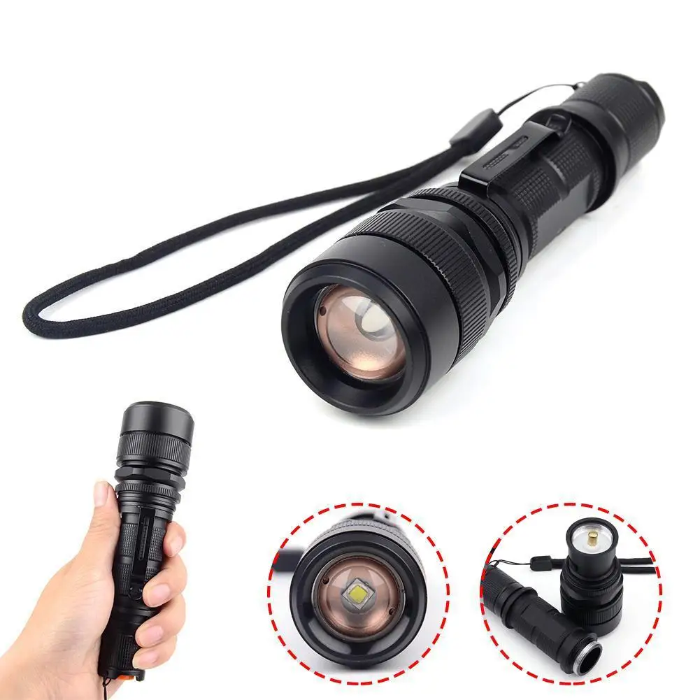 Flashlight 10000 Lumens LED Torch 18650 Adjustable Zoom Focus Outdoor Tactical | Лампы и освещение